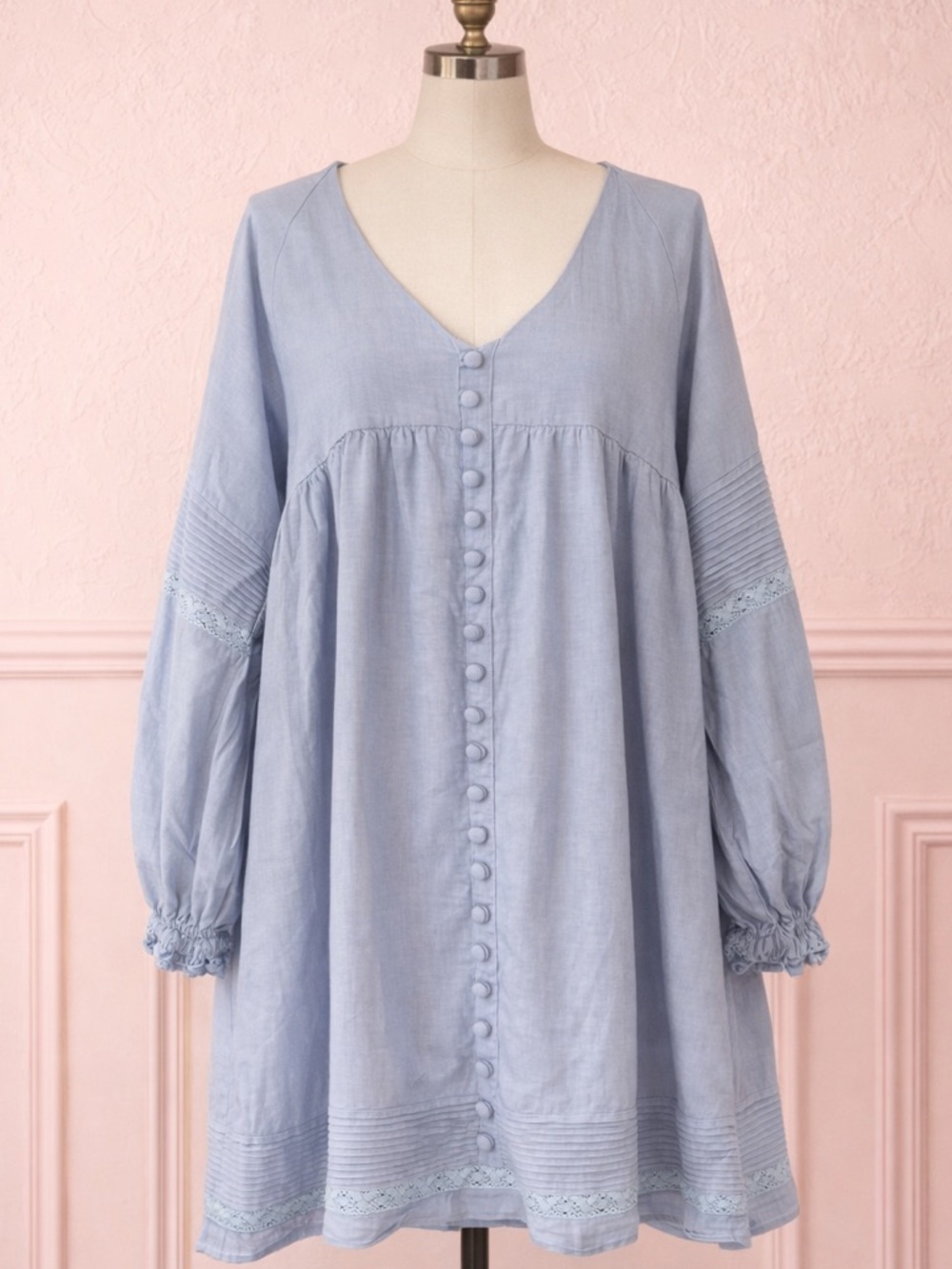 Mable Blue Button Dress